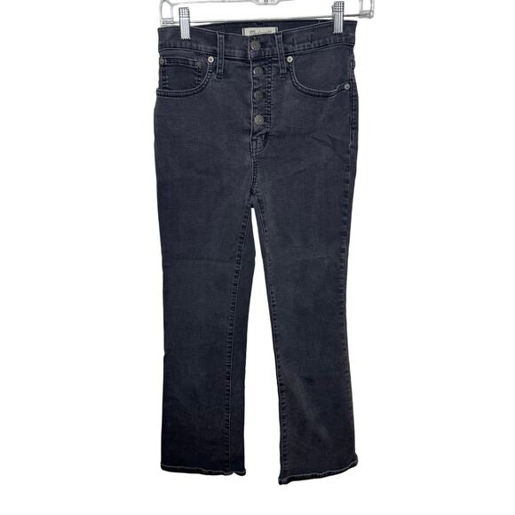 Madewell Denim - Madewell Cali Demi-Boot Jeans Women’s Sz 26 Black Button Fly High Rise Stretch